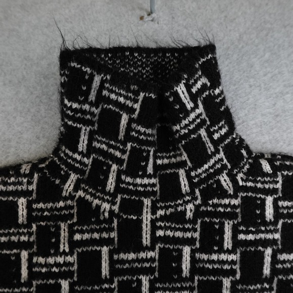 ZARA Geometric Print Turtleneck Long Sleeve Knit Dress Womens 6 Fitted Cocktail - Picture 5 of 9